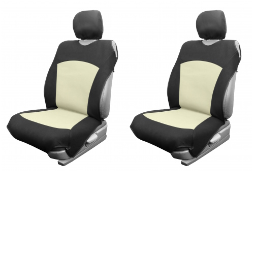 כיסוי מושבים - גופית מושבים 4 חלקים צבע בז שחור - דגם לוגן